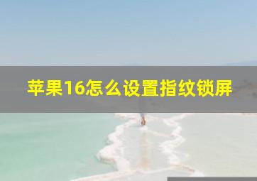 苹果16怎么设置指纹锁屏