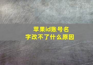 苹果id账号名字改不了什么原因