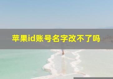 苹果id账号名字改不了吗