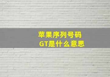 苹果序列号码GT是什么意思