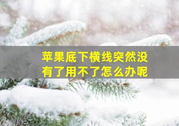 苹果底下横线突然没有了用不了怎么办呢