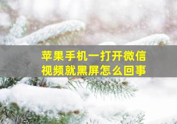 苹果手机一打开微信视频就黑屏怎么回事