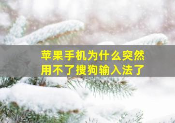 苹果手机为什么突然用不了搜狗输入法了