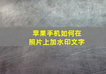 苹果手机如何在照片上加水印文字