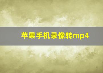 苹果手机录像转mp4