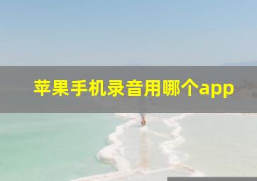 苹果手机录音用哪个app