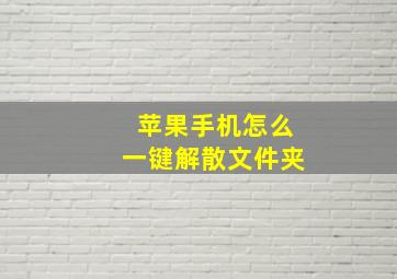 苹果手机怎么一键解散文件夹