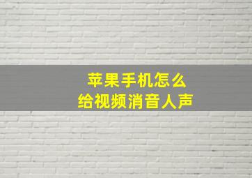 苹果手机怎么给视频消音人声