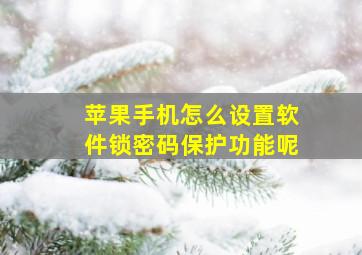 苹果手机怎么设置软件锁密码保护功能呢