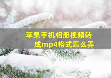 苹果手机相册视频转成mp4格式怎么弄