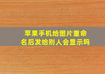 苹果手机给图片重命名后发给别人会显示吗