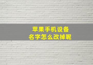 苹果手机设备名字怎么改掉呢