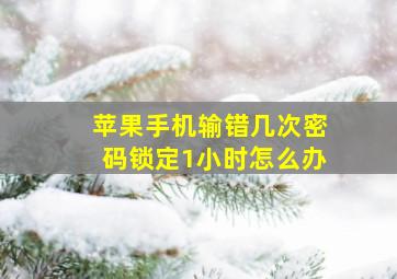 苹果手机输错几次密码锁定1小时怎么办