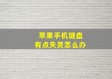 苹果手机键盘有点失灵怎么办