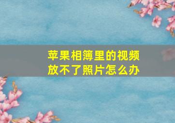 苹果相簿里的视频放不了照片怎么办