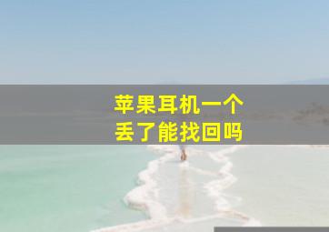 苹果耳机一个丢了能找回吗