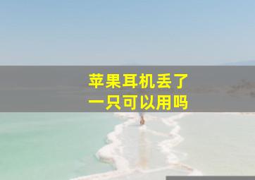 苹果耳机丢了一只可以用吗