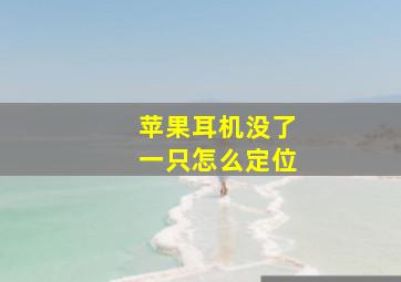 苹果耳机没了一只怎么定位