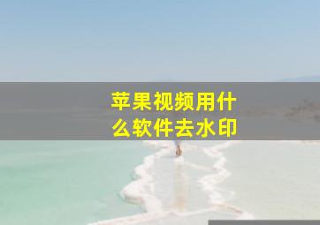 苹果视频用什么软件去水印