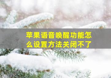 苹果语音唤醒功能怎么设置方法关闭不了