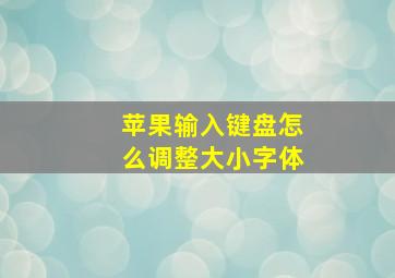 苹果输入键盘怎么调整大小字体