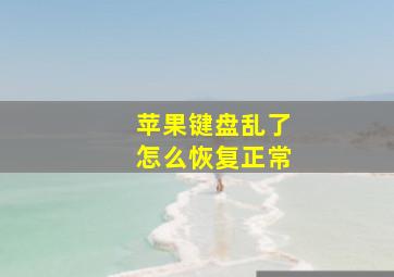 苹果键盘乱了怎么恢复正常