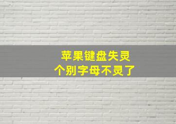 苹果键盘失灵个别字母不灵了