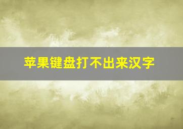 苹果键盘打不出来汉字