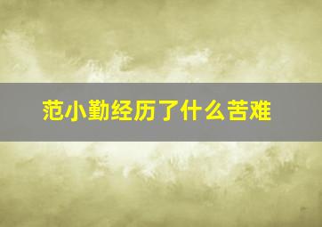 范小勤经历了什么苦难