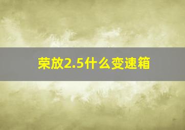 荣放2.5什么变速箱