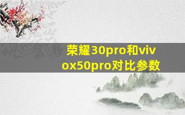 荣耀30pro和vivox50pro对比参数