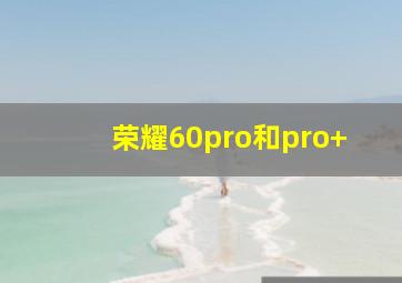 荣耀60pro和pro+