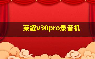 荣耀v30pro录音机