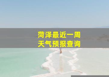 菏泽最近一周天气预报查询