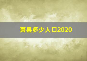 萧县多少人口2020