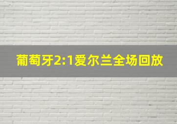 葡萄牙2:1爱尔兰全场回放