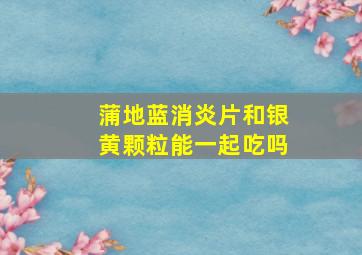 蒲地蓝消炎片和银黄颗粒能一起吃吗