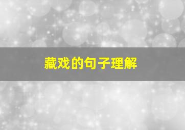 藏戏的句子理解