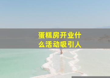 蛋糕房开业什么活动吸引人