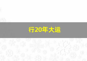 行20年大运