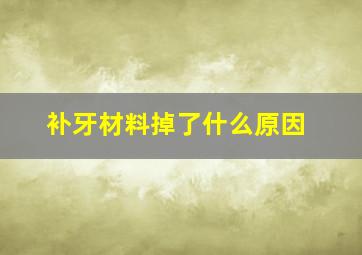 补牙材料掉了什么原因