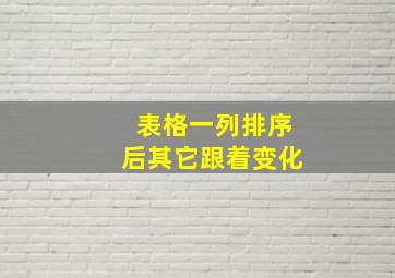 表格一列排序后其它跟着变化