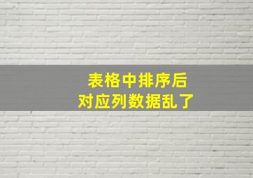 表格中排序后对应列数据乱了