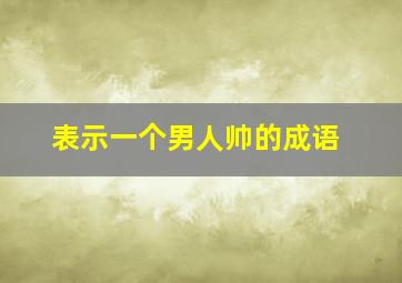 表示一个男人帅的成语