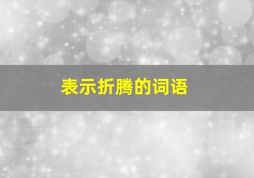 表示折腾的词语