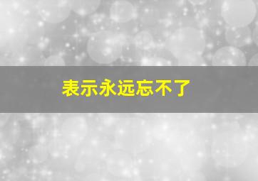 表示永远忘不了