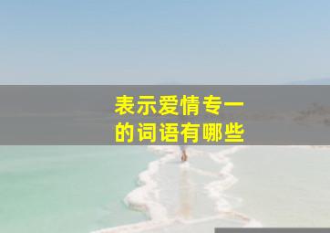 表示爱情专一的词语有哪些