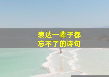 表达一辈子都忘不了的诗句