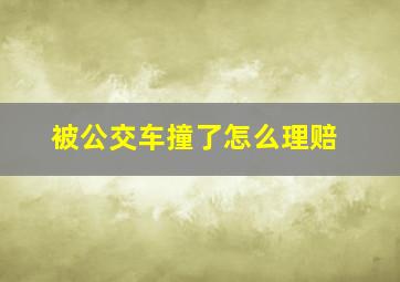 被公交车撞了怎么理赔