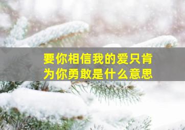 要你相信我的爱只肯为你勇敢是什么意思